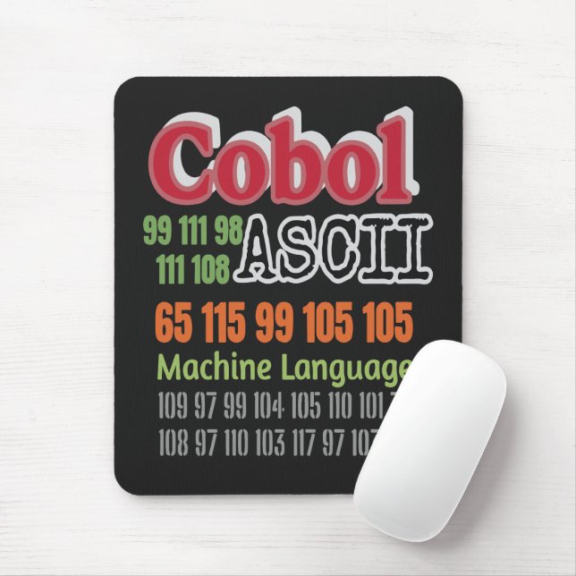 Ascii-Cobol-Programmiersprache Maschinensprache Mousepad (Mit Mouse)