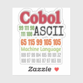 Ascii Cobol Programming Machine Language Aufkleber