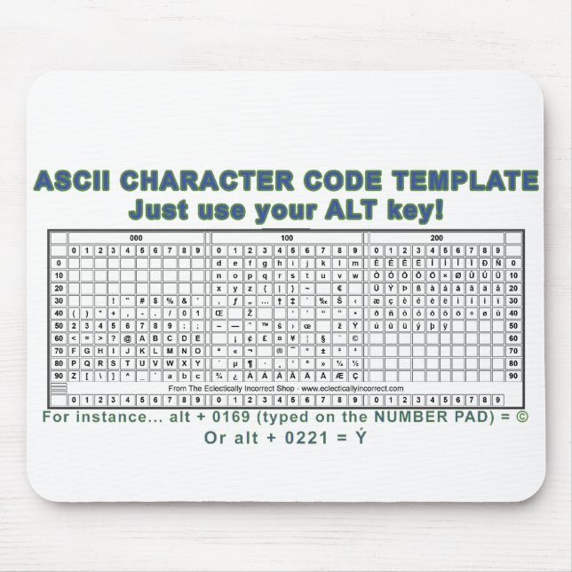 ASCII-Code Mousepad (Vorne)