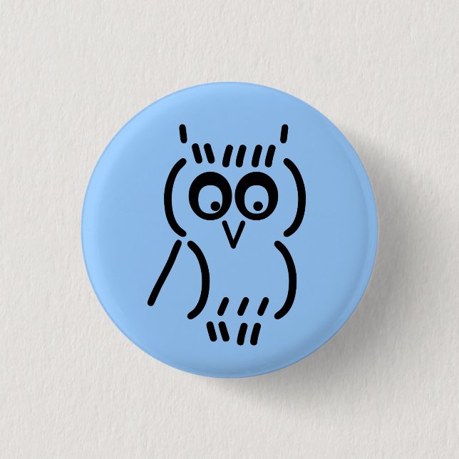 ASCII Eule Button (Vorderseite)