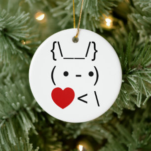 ASCII Text Art Bunny Rabbit Mitnehmen Keramik Ornament