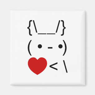 ASCII Text Art Bunny Rabbit Mitnehmen Magnet