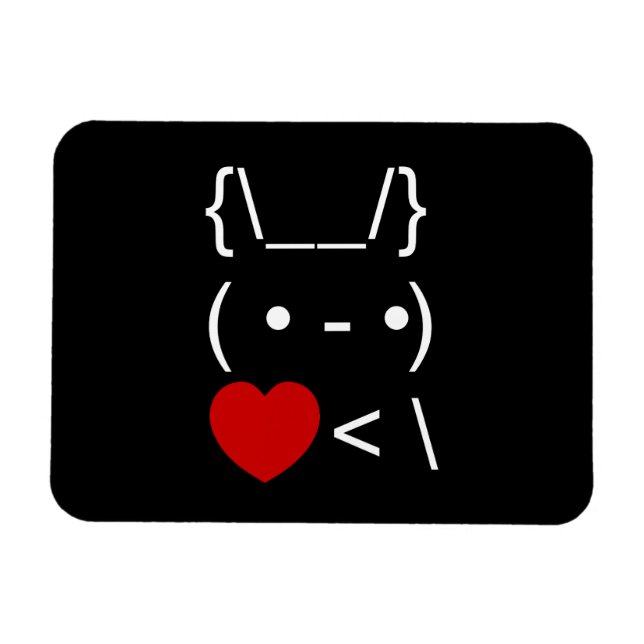 ASCII Text Art Bunny Rabbit Mitnehmen Magnet (Horizontal)