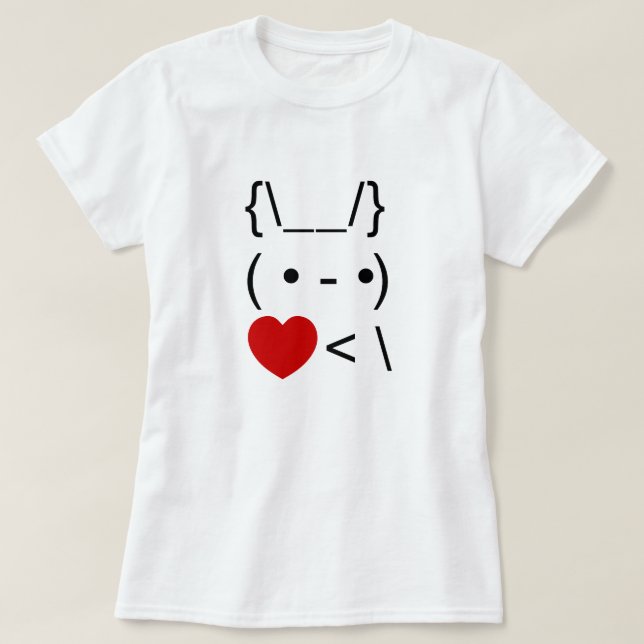 ASCII Text Art Bunny Rabbit Mitnehmen T-Shirt (Design vorne)