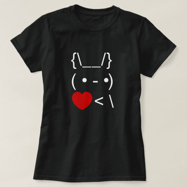 ASCII Text Art Bunny Rabbit Mitnehmen T-Shirt (Design vorne)