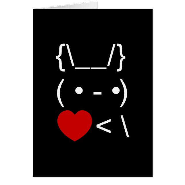ASCII Text Art Bunny Rabbit Take Heart Back Card (Vorne)