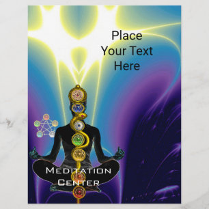 ASCLEPIUS,7 CHAKRAS YOGA LOTUS POSE Blau Flyer