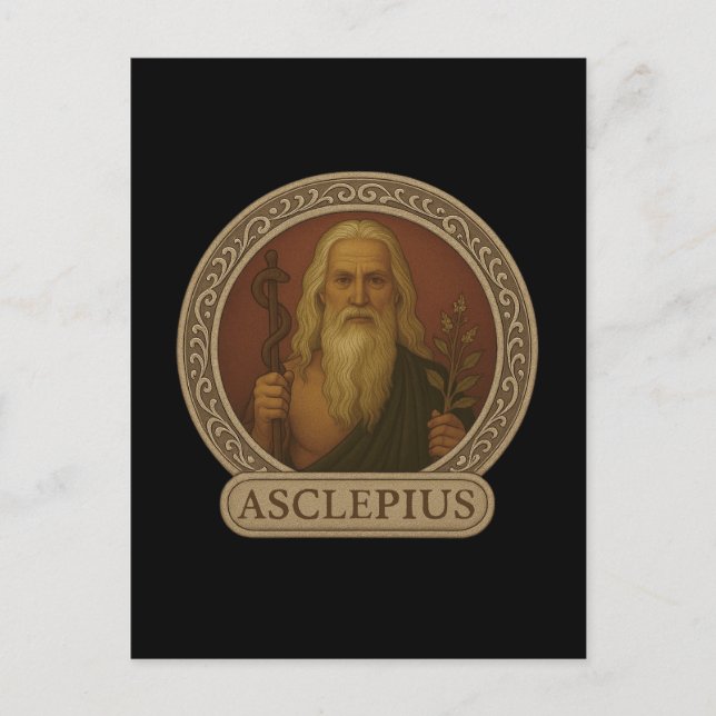 Asclepius Gott der Heilung Postkarte (Vorderseite)