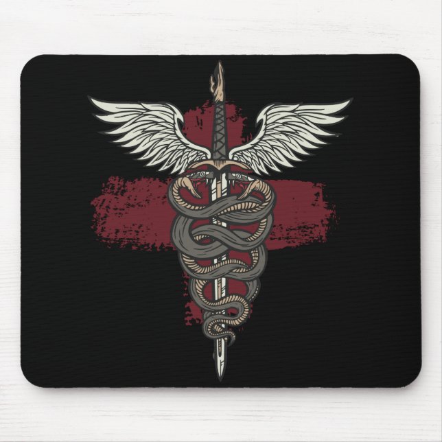 Asclepius griechische Mythologie Medizin Gott Schl Mousepad (Vorne)