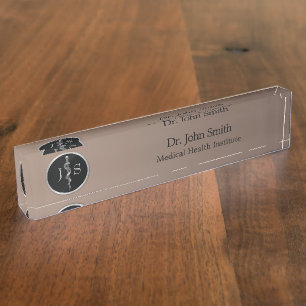 Asclepius Medical Silver Noble Classy Namensplakette