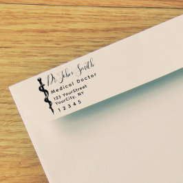 Asclepius Modernes Script Medical Rücksendeadresse Permastempel