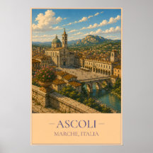 Ascoli, Italien – Vintage Reiseplakat