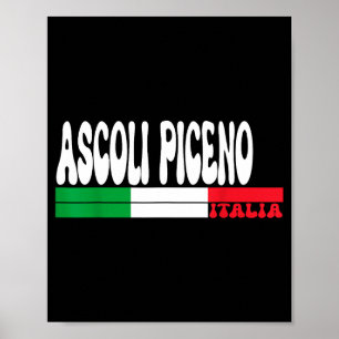 Ascoli Piceno Stadt Italia Vintage Italien Flagge Poster