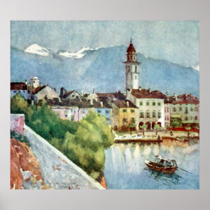 Ascona am Lago Maggiore, Schweiz 1918. Anon. L Poster