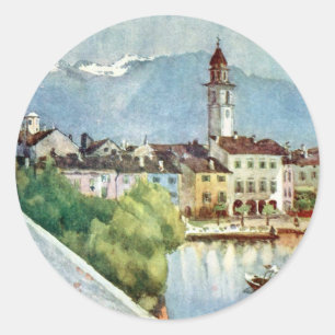 Ascona Schweiz am Lago Maggiore, 1918 Runder Aufkleber