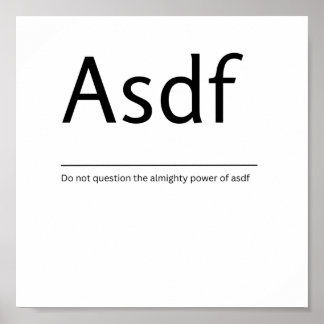 Asdf Wörterbuch Definition Funny Quote Art drucken Poster