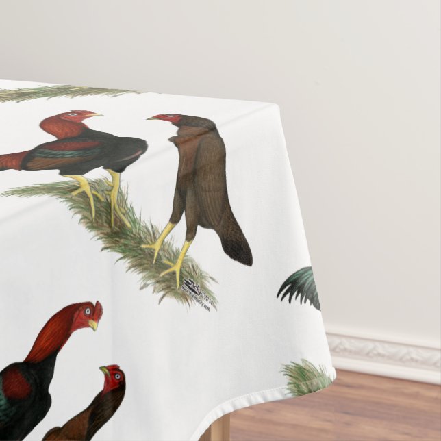 Aseel Black Red Chickens Tischdecke (Beispiel)