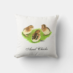 Aseel Black Red Chicks Kissen