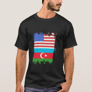 Aserbaidschan Amerika USA aserbaidschanische Flagg T-Shirt