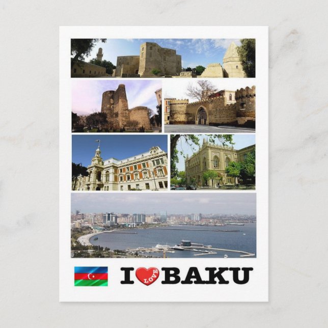 Aserbaidschan - Baku - I Liebe - Postkarte (Vorderseite)