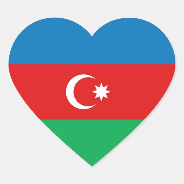 Aserbaidschan Flag Heftsticker Herz-Aufkleber (Vorderseite)