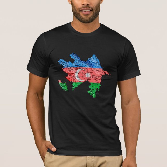 Aserbaidschan Flagcolor Map T - Shirts (Vorderseite)