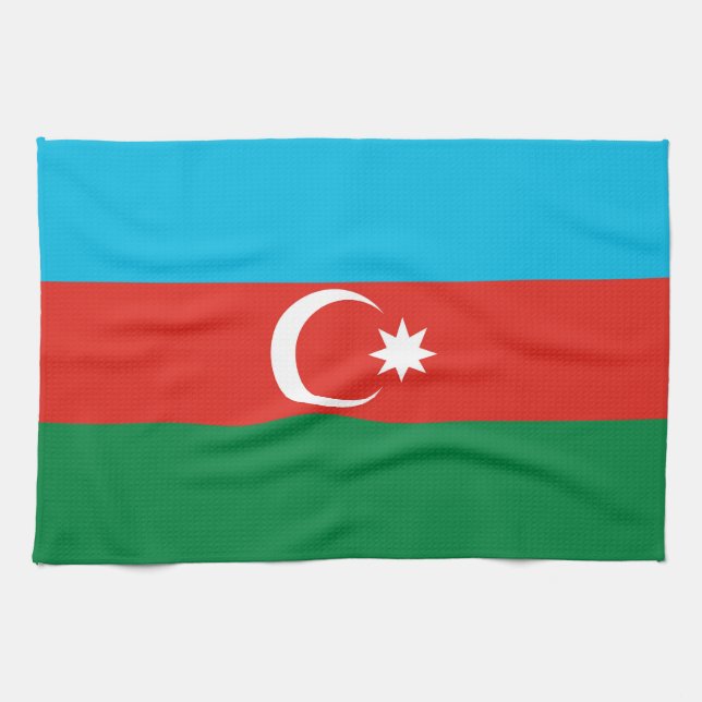 Aserbaidschan-Flagge Geschirrtuch (Horizontal)