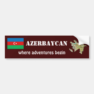 Aserbaidschan-Flagge + Karte-Aufkleber Autoaufkleber
