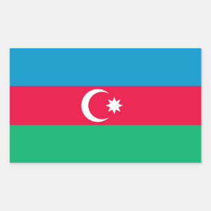 Aserbaidschan-Flaggenaufkleber Rechteckiger Aufkleber