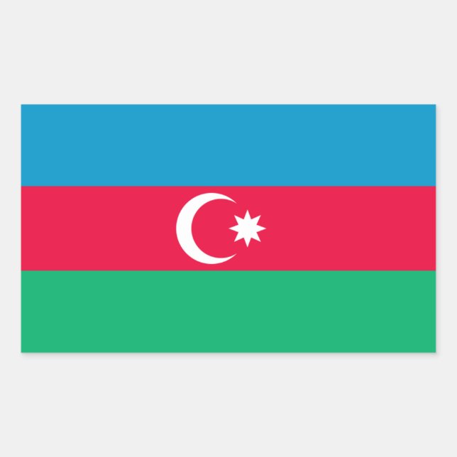 Aserbaidschan-Flaggenaufkleber Rechteckiger Aufkleber (Vorderseite)