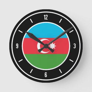 Aserbaidschan-FlaggenElegant Runde Wanduhr
