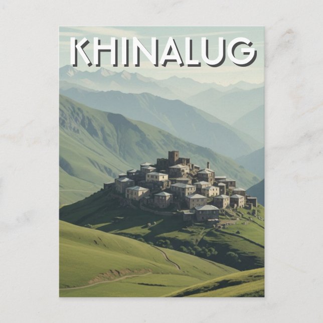Aserbaidschan Khinalug Bergdorf Postkarte (Vorderseite)