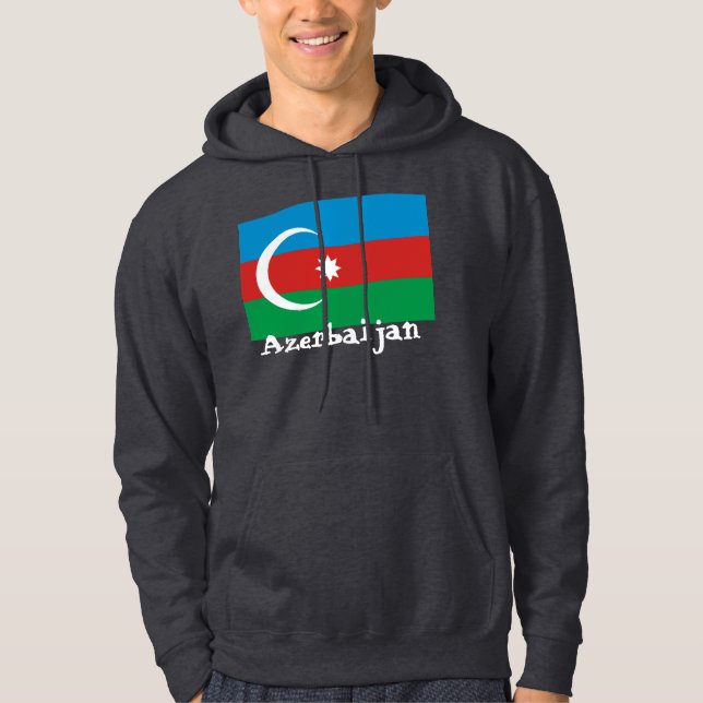 Aserbaidschan mit Flagge Hoodie (Vorderseite)