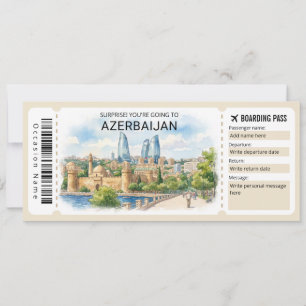 Aserbaidschan-Reise-Boarding-Pass-Ticket Einladung