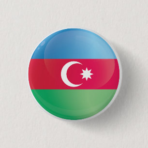 Aserbaidschan Runde Flagge-Icon Button
