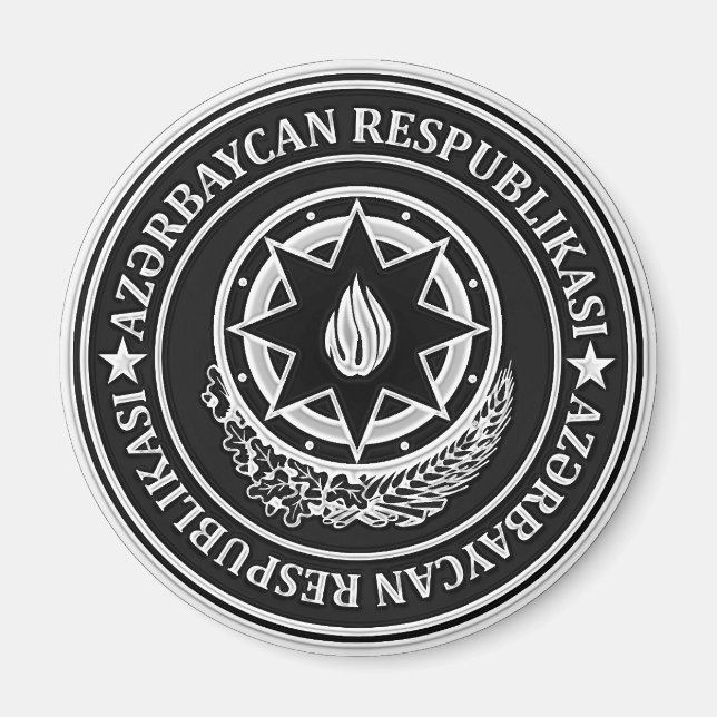 Aserbaidschan-Runde Magnet (Vorne)
