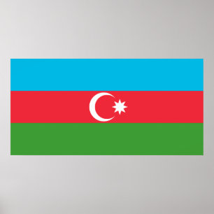aserbaidschanische Flagge (Aserbaidschan) Poster
