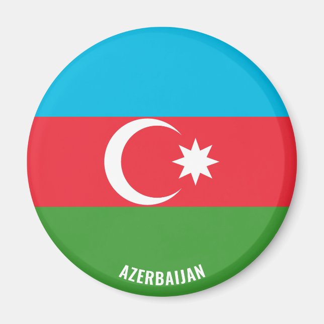 Aserbaidschanische Flagge Charming Patriotic Magnet (Vorne)
