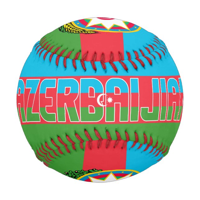 Aserbaidschanische Flagge und Wappen Patriotisch Baseball (Vorderseite)