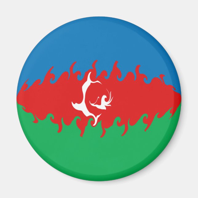 Aserbaidschanische Gnarly Flag Magnet (Vorne)