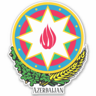 Aserbaidschanisches Nationalwappen Patriotisch Aufkleber