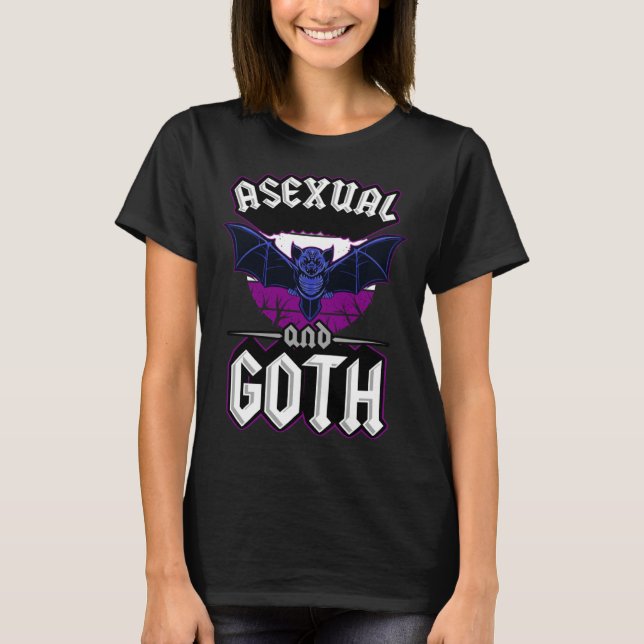 Asexual And Goth Gothic Emo Bat Pride LGBTQ Hallow T-Shirt (Vorderseite)
