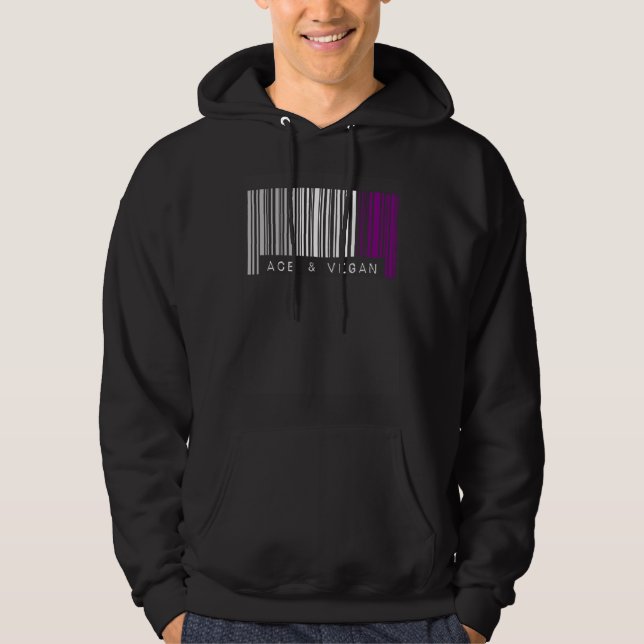 Asexual Barcode Pride Ace And Vegan Cute Aesthetic Hoodie (Vorderseite)