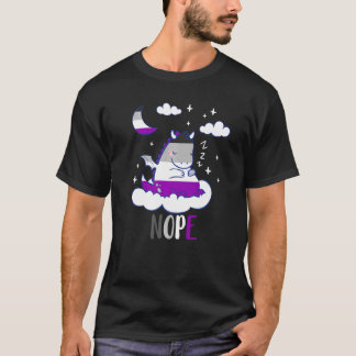 Asexual Cute Dragon Nope Ace Sleep Night LGBQA Ase T-Shirt