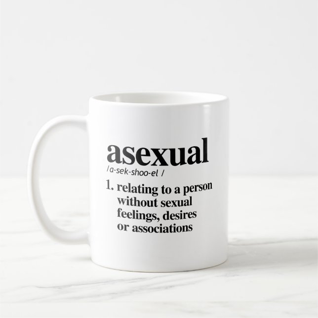 Asexual Definition - Definierte LGBTQ-Begriffe - Kaffeetasse (Links)