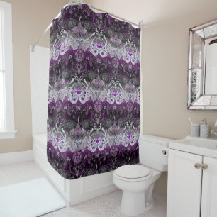 Asexual Dragon Damask - Ace-Pride-Flag-Farben Duschvorhang