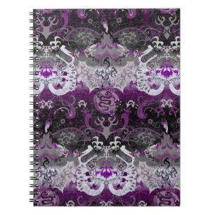 Asexual Dragon Damask - Ace-Pride-Flag-Farben Notizblock