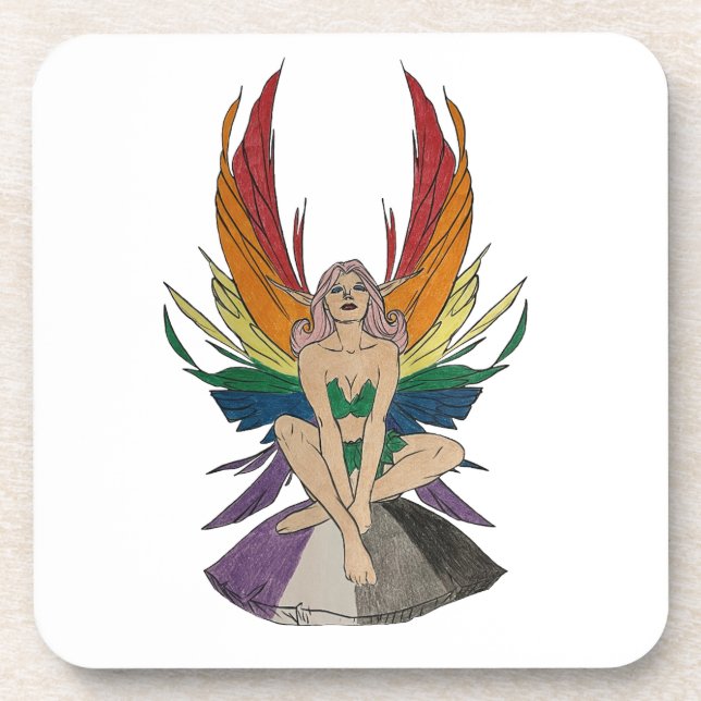 Asexual Faerie Getränkeuntersetzer (Vorderseite)