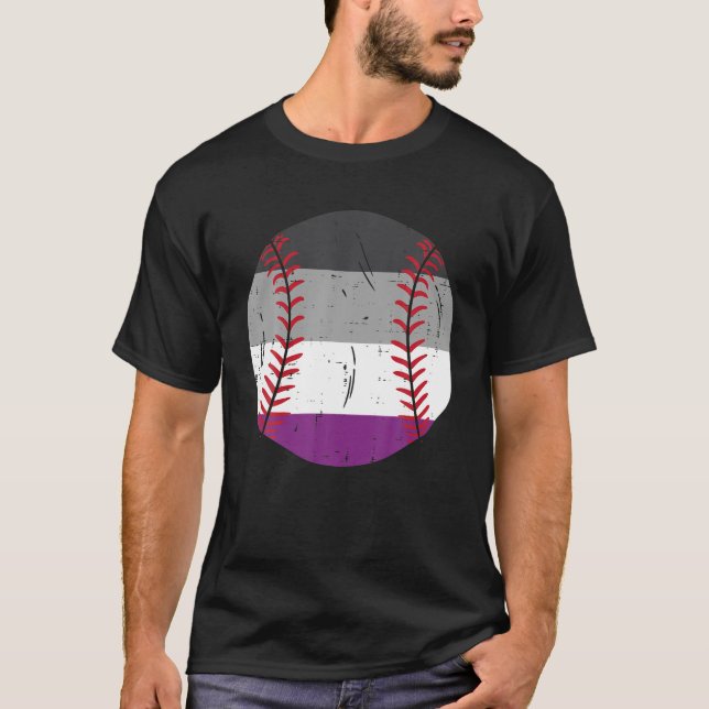 Asexual Flag Baseball LGBT Pride Monat Ace Pride T-Shirt (Vorderseite)