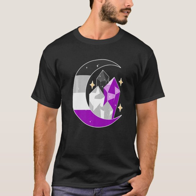 Asexual Flag Cresent Moon Diamond Asexual Pride Lg T-Shirt (Vorderseite)
